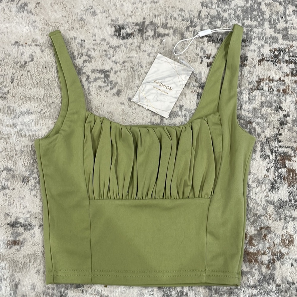 Green crop top - size XS